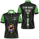 Blisscorners Black And Green Billiard Jerseys Halftone Pattern Custom Men Billiard Shirts, Billiard Team Uniform