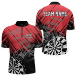 Blisscorners Black And Red Grunge Darts Shirts For Men Custom Dart Team Jerseys OutfitMT0306