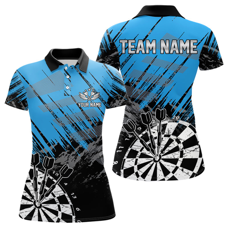 Blisscorners Black And Blue Grunge Darts Shirts For Men Custom Dart Team Jerseys OutfitMT0306