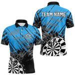 Blisscorners Black And Blue Grunge Darts Shirts For Men Custom Dart Team Jerseys OutfitMT0306