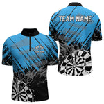 Blisscorners Black And Blue Grunge Darts Shirts For Men Custom Dart Team Jerseys OutfitMT0306
