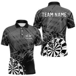 Blisscorners Black And Grey Grunge Darts Shirts For Men Custom Dart Team Jerseys Outfit