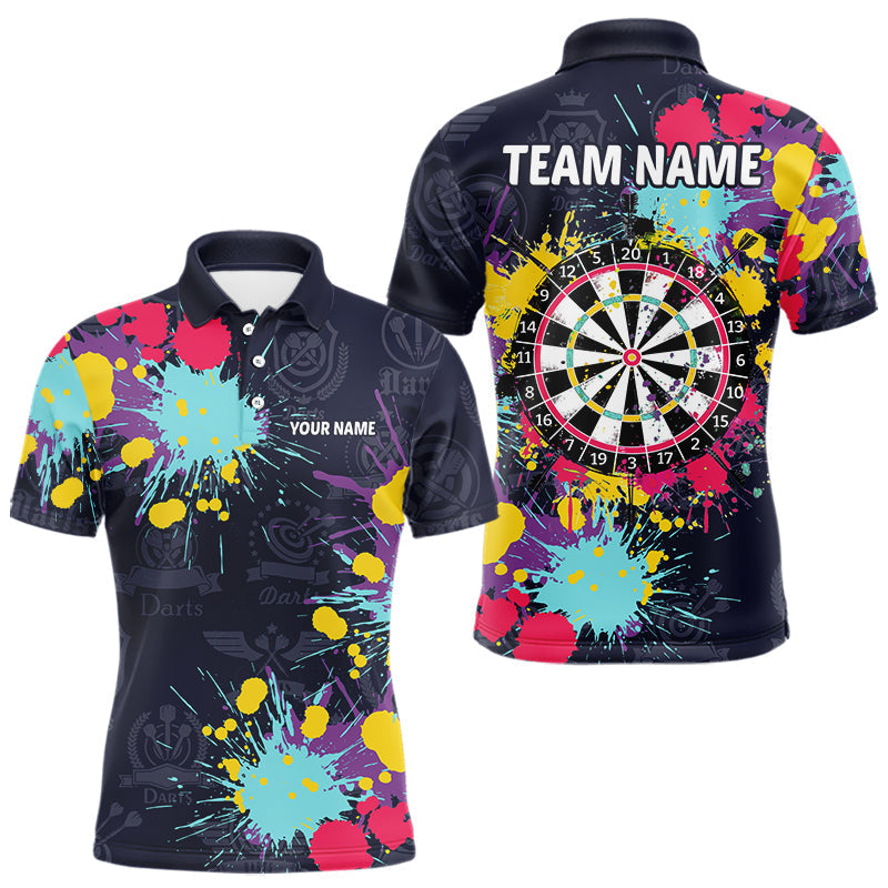 Blisscorners Funny Dartboard Colorful Paint Custom Men's Dart Shirts, Darts Team Jersey
