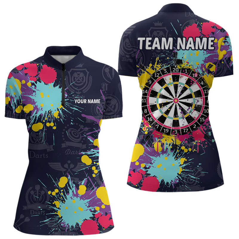 Blisscorners Funny Dartboard Colorful Paint Custom Men's Dart Shirts, Darts Team Jersey