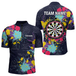 Blisscorners Funny Dartboard Colorful Paint Custom Men's Dart Shirts, Darts Team Jersey