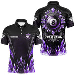 Maxxcorners Personalized Purple Icy 8 Ball Pool Crown Billiard Shirt For Men, Funny Billiard Team Jerseys MT0307