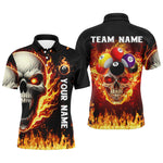 Blisscorners Fire Flame Skull Billiard Balls Custom 3D Printed Men Billiard Shirts Team League Billiard Jerseys