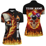 Blisscorners Fire Flame Skull Billiard Balls Custom 3D Printed Women Billiard Shirts Team League Billiard Jerseys