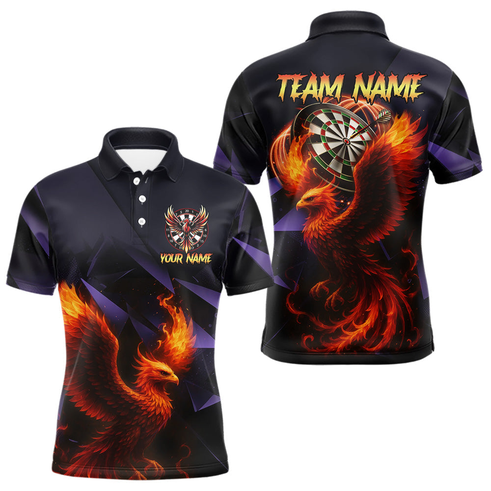 Blisscorners Personalized Phoenix Dartboard 3D Dart Shirts For Men Custom Darts Jerseys Polo & Quarter Zip LM1506