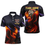 Blisscorners Personalized Phoenix Dartboard 3D Dart Shirts For Men Custom Darts Jerseys Polo & Quarter Zip LM1506