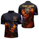 Blisscorners Personalized Phoenix Dartboard 3D Dart Shirts For Men Custom Darts Jerseys Polo & Quarter Zip LM1506
