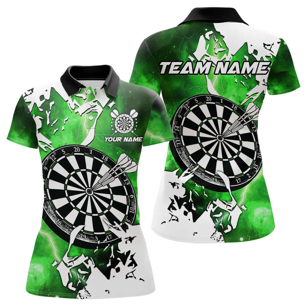 Blisscorners Lightning Grunge Dartboard Custom 3D Printed Darts Shirts For Men, Darts Team Jerseys |Green LM103