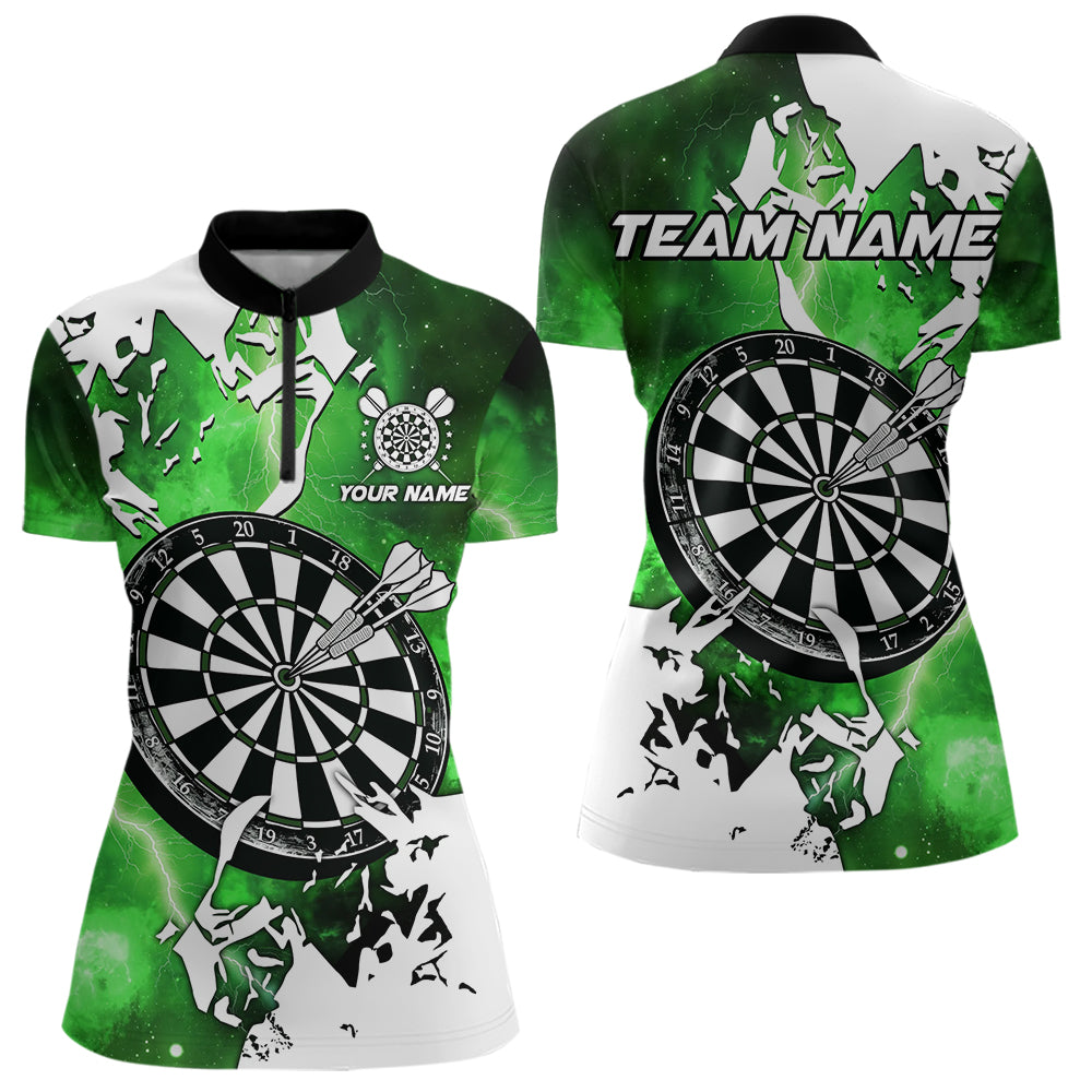 Blisscorners Lightning Grunge Dartboard Custom 3D Printed Darts Shirts For Men, Darts Team Jerseys |Green LM103