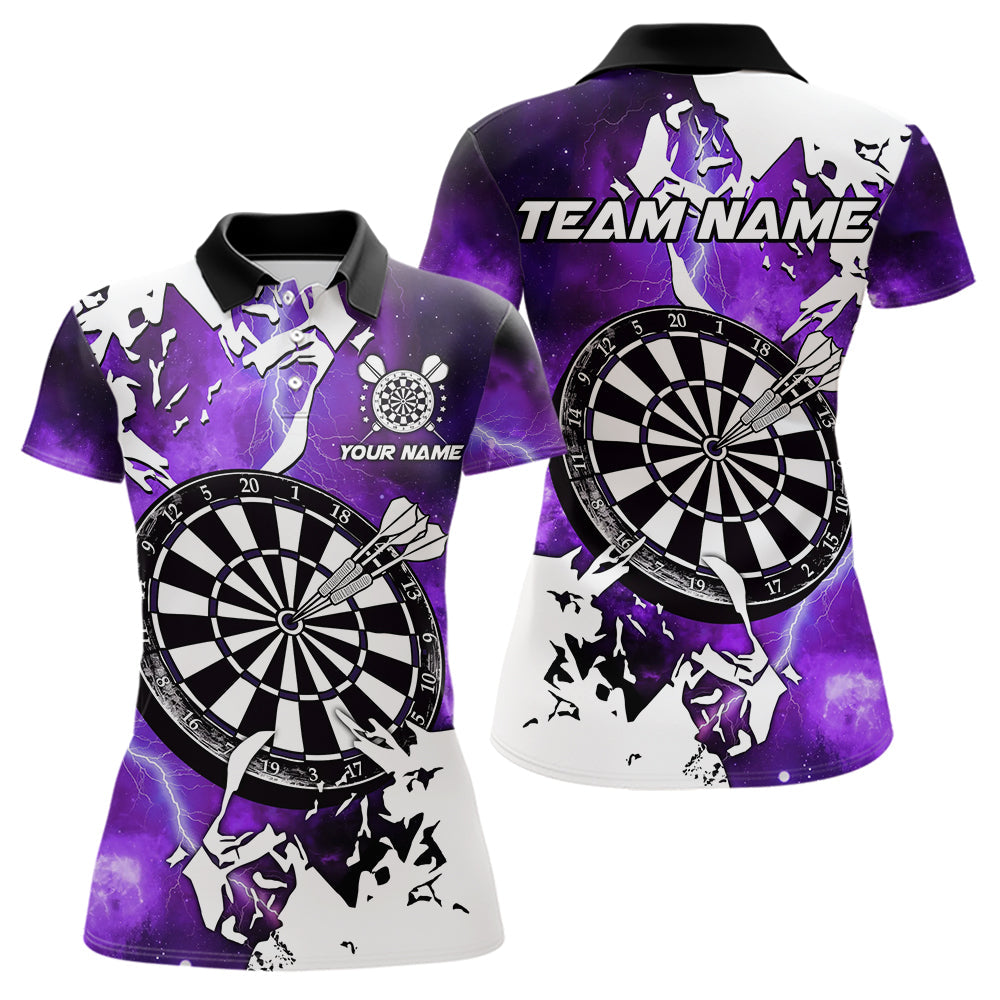 Blisscorners Lightning Grunge Dartboard Custom 3D Printed Darts Shirts For Men, Darts Team Jerseys |Purple LM103