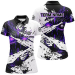 Blisscorners Personalized Lightning Skull Billiard Shirts For Men Custom Billiard Jerseys Grunge Style |Purple
