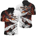 Blisscorners Personalized Lightning Skull Billiard Shirts For Men Custom Billiard Jerseys Grunge Style |Orange