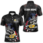 Blisscorners Funny Claw Tearing Yin Yang 8 Ball & 9 Ball Billiard Shirt For Men Custom Us Flag Pool Team Jersey MT707