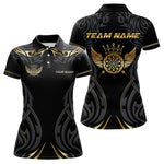 Blisscorners Black And Gold Dartboard Crown Wings Custom Darts Shirt For Men, Darts Team Jerseys Polo & 1/4 Zip LM2007
