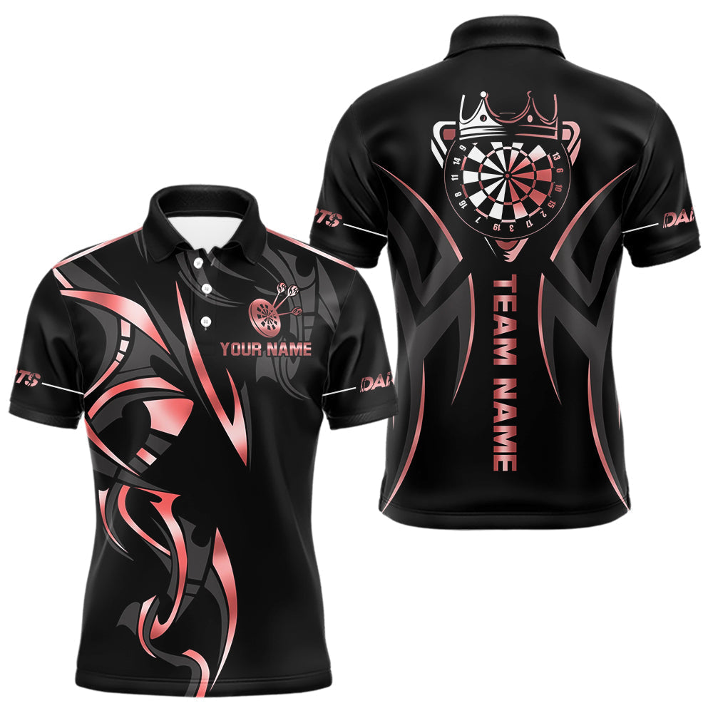 Blisscorners Black And Red Dartboard Crown Dart Shirts For Men Custom Dart Jersey Team Polo & Quarter Zip