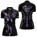 Blisscorners Black And Purple Dartboard Crown Dart Shirts For Women Custom Dart Jersey Team Polo & Quarter Zip