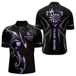Blisscorners Black And Purple Dartboard Crown Dart Shirts For Women Custom Dart Jersey Team Polo & Quarter Zip