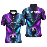 Blisscorners Custom Blue Purple Fire 3D Dragon 8 Ball Pool Billiard Shirts, Team League Billiard Jerseys