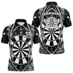 Blisscorners Darts Personalized Grunge Grey Pixel Camo Dart Shirts For Men, Dart Jerseys Team Polo & Quarter Zip