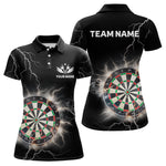 Blisscorners Custom Dartboard Thunder Lightning Dart Shirts For Men | Darts Polo & 1/4 Zip Team Jerseys