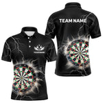 Blisscorners Custom Dartboard Thunder Lightning Dart Shirts For Men | Darts Polo & 1/4 Zip Team Jerseys
