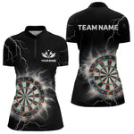 Blisscorners Custom Dartboard Thunder Lightning Dart Shirts For Men | Darts Polo & 1/4 Zip Team Jerseys