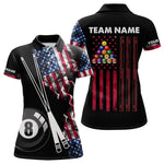 Blisscorners Personalized US Flag Smoke 8 Ball Pool Billiard Shirt For Men Custom Patriotic Billiard Team Jersey