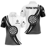 Blisscorners Personalized Black White And Grey Dartboard Crown Dart Shirts For Men Custom Darts Team Jerseys LM133