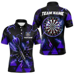 Blisscorners Blue Darts Arrow Thunder Lightning Dart Shirts For Men Custom Dart Team Jerseys Polo & 1/4 Zip