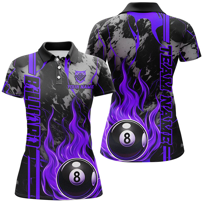 Blisscorners Personalized Flame 8 Ball Billiard Shirts Best Billiard Team Shirts, Pool Jerseys | Purrple