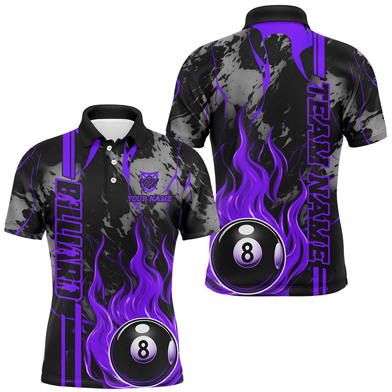 Blisscorners Personalized Flame 8 Ball Billiard Shirts Best Billiard Team Shirts, Pool Jerseys | Purrple