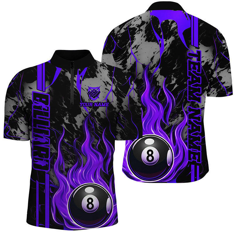 Blisscorners Personalized Flame 8 Ball Billiard Shirts Best Billiard Team Shirts, Pool Jerseys | Purrple