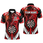 Maxxcorners Red Darts Jerseys Custom Thunder Lightning Dragon Dart Shirt Team Polo & Quarter Zip For Men MT0307