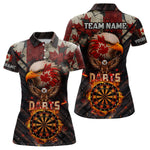 Blisscorners Canada Flag 3D Dartboard Fire Flame Custom Eagle Darts Shirt For Men, Patriotic Darts Team Jersey LM1506