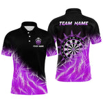 Blisscorners Purple Icy Lights Mens Darts Polo & Quarter Zip Custom Dart Shirts For Team Darts Jerseys Outfit LM1506