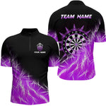 Blisscorners Purple Icy Lights Mens Darts Polo & Quarter Zip Custom Dart Shirts For Team Darts Jerseys Outfit LM1506