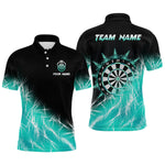 Blisscorners Turquoise Icy Lights Mens Darts Polo & Quarter Zip Custom Dart Shirt For Team Darts Jersey Outfit LM1506