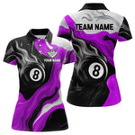 Blisscorners Personalized Black, Purple And White 8 Ball Flame Billiard Shirt For Men Custom Pool Team Jerseys LM2206