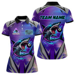 Blisscorners Personalized Shark 8 Ball Pool Billiard Shirt For Men Custom Purple Blue Billiard Team Jersey LM1307