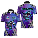 Blisscorners Personalized Shark 8 Ball Pool Billiard Shirt For Men Custom Purple Blue Billiard Team Jersey LM1307