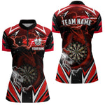 Blisscorners Personalized Dragon Dart Shirts For Women – Custom Thunder Red Darts Team Jerseys Polo & Quarter Zip