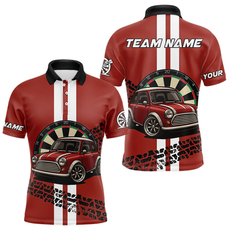 Blisscorners Personalized Red Funny Car Dart Shirts For Men Custom Darts Team Jerseys Polo & Quarter Zip LM1506