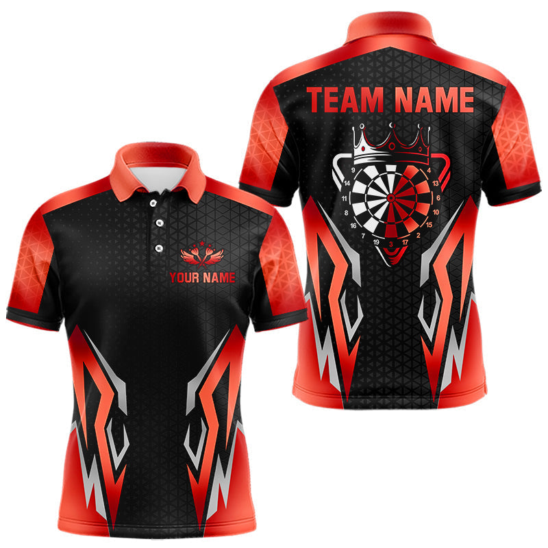 Blisscorners Black And Red Crown Darts Shirt For Men Custom Darts Jerseys Team Polo & Quarter Zip Uniform LM0607