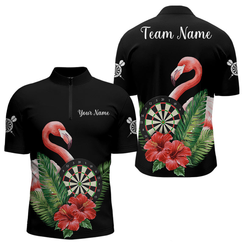 Blisscorners Personalized Tropical Flamingo Darts Shirt For Men, Funny Darts Jerseys Custom Darts Gifts LM0607