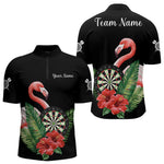 Blisscorners Personalized Tropical Flamingo Darts Shirt For Men, Funny Darts Jerseys Custom Darts Gifts LM0607