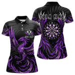 Blisscorners Personalized Phoenix Dartboard Wings Men's Dart Shirts Custom Black And Purple Darts Team Jerseys LM3006
